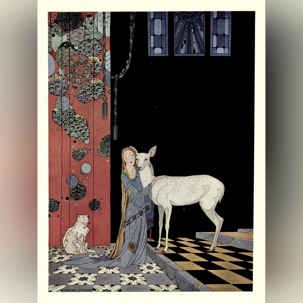 Artistic Print with Woman and Deer